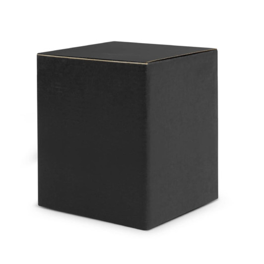 A black box with a simple, clean design, suitable for packaging items like glass tumblers.