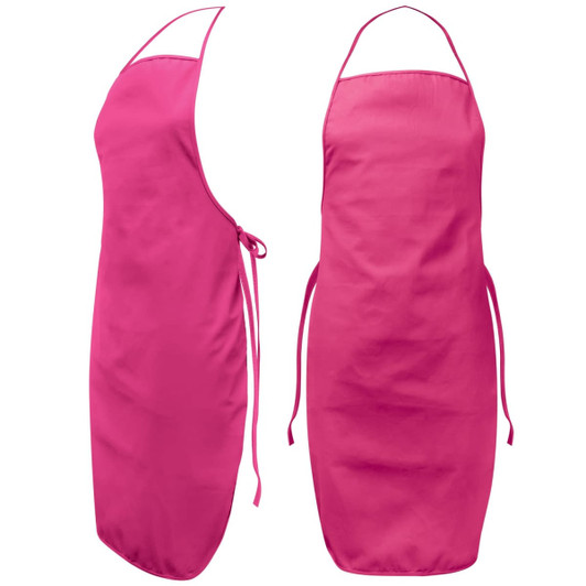 A pink Ritz Bib Apron featuring adjustable ties for a secure fit.