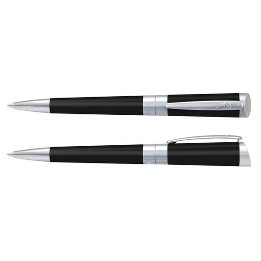 A set of Pierre Cardin Evolution Pens featuring a sleek black design with silver accents.