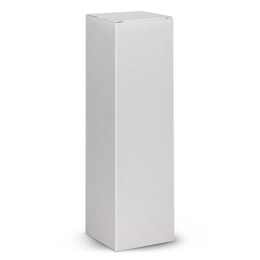 A tall, white, rectangular box with a lid. The box is plain with no visible branding or designs.