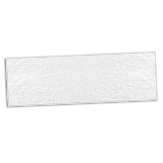 A white full-colour sports towel featuring a textured surface, suitable for gym use, with a logo in one corner.