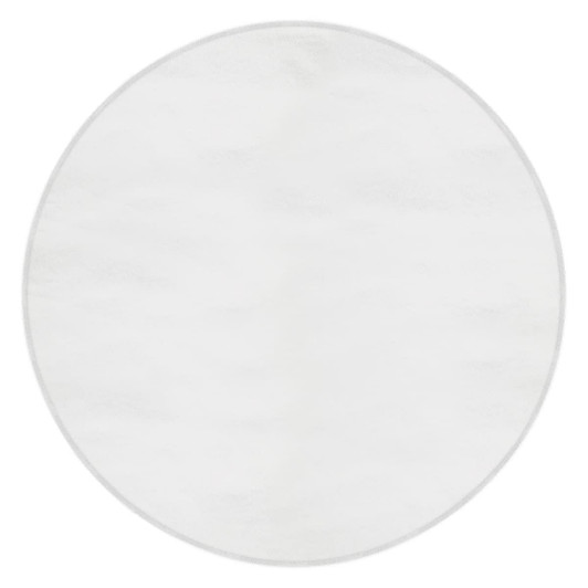 A round, full-colour beach towel in a vibrant design with an included logo. Primarily white with colourful accents.