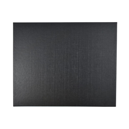 A black textured gift box with a sturdy design, suitable for packaging promotional products.