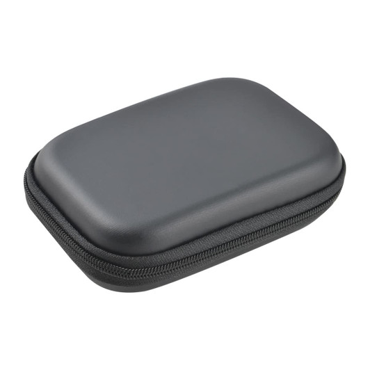 A black zippered case with a hard exterior, designed for storage and protection of various items.