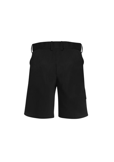Black women's dress shorts featuring a belt and side pocket, with a simple and clean design.
