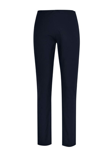 Women’s Bella Pant in navy, featuring a slim fit design and an elastic waistband. It has a small logo on the back.