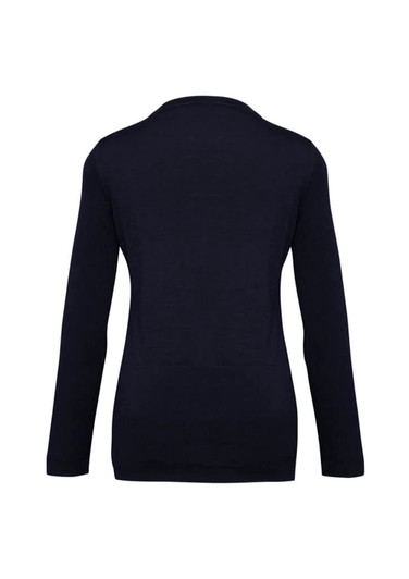 A dark navy women's Milano cardigan with long sleeves and a simple design, featuring no visible logos.
