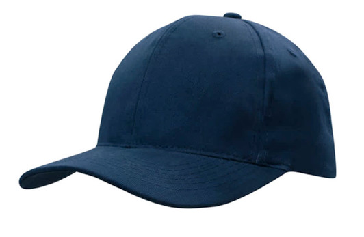 A navy blue cap with a snapback closure and no visible branding.
