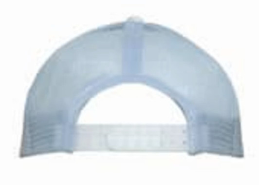 A light blue brushed cotton cap featuring a mesh back and an adjustable strap. It includes a logo.