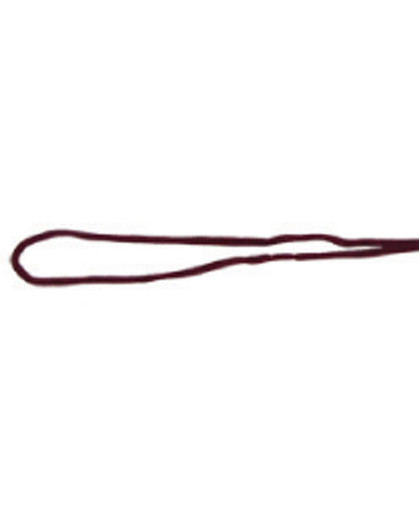 A burgundy chin strap break-away clip with a simple loop design. It features a logo on the strap.