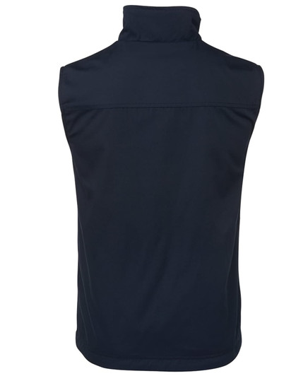 A navy reversible vest with a high collar and a simple design, featuring no visible logos.