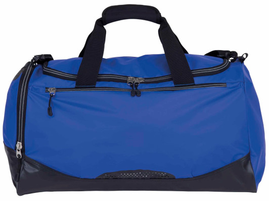 A blue Hydrovent Sports Bag with black accents and dual handles, featuring a zippered compartment.