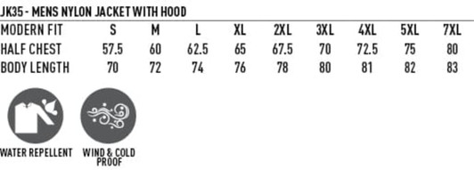 A men's versatile jacket in various sizes, featuring a hood, water-repellent, and wind and cold proof design.