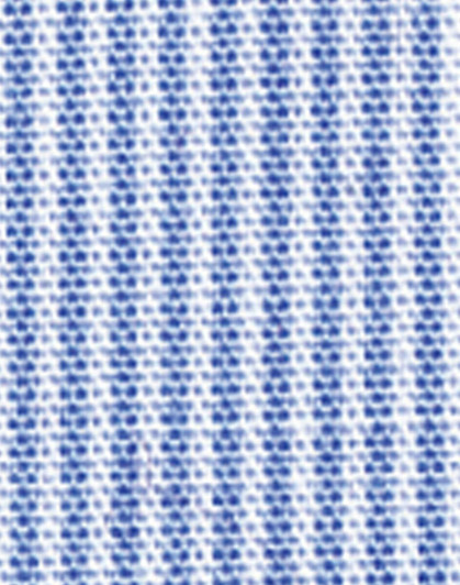 A fine stripe pattern featuring blue and white colours, suitable for a women's button-up shirt.