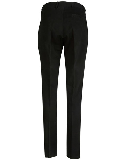 Ladies' Boston Chino Pants in black, featuring a tailored fit and back pockets. Includes a logo detail.