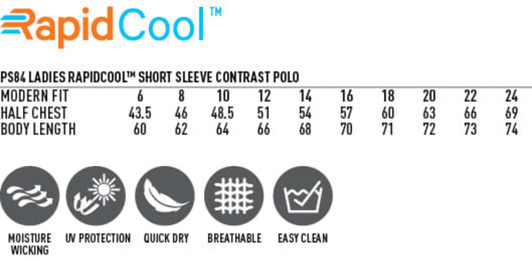 A ladies' short sleeve polo shirt in contrast colours, featuring a modern fit and moisture-wicking fabric.