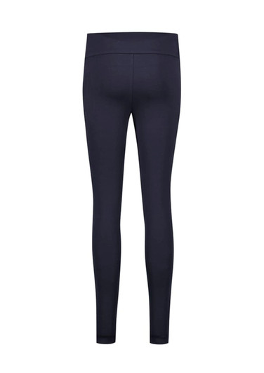 High-rise pull-on leggings in navy blue, featuring a sleek design and elasticated waistband.