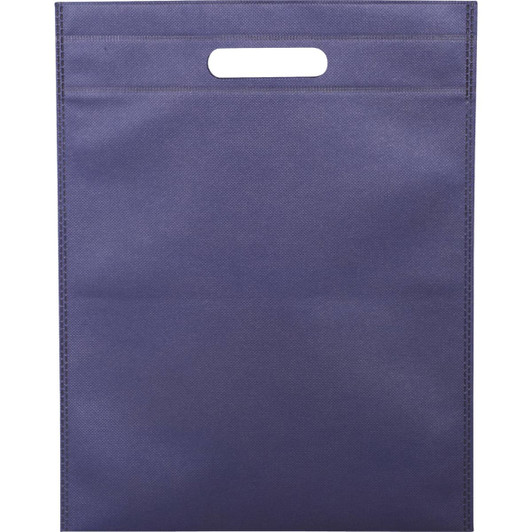 A navy blue non-woven tote bag with a top handle and no visible branding.