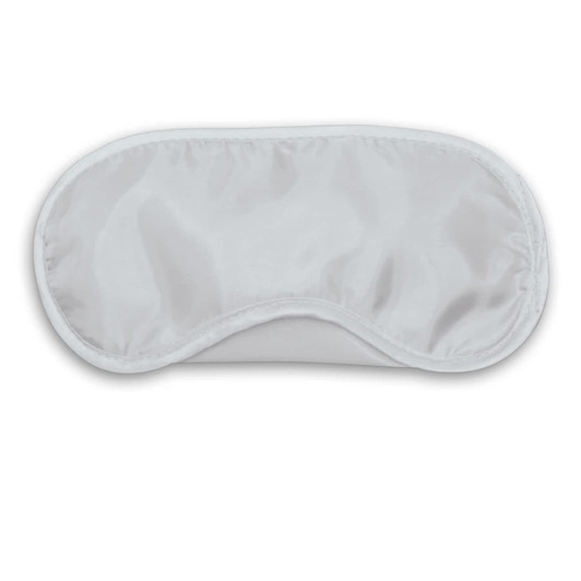 A soft, white eye mask designed for comfort and relaxation.