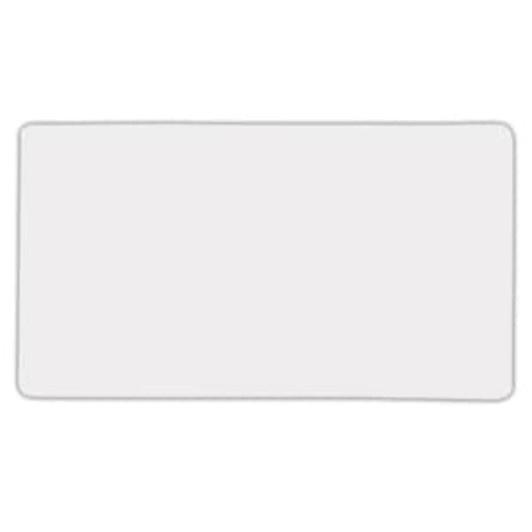 A square fridge magnet with rounded corners, featuring a plain white surface.