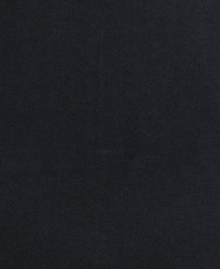 A black canvas fabric featuring brass eyelets, designed for a workwear apron with a PU strap and a logo.