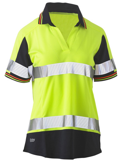 Women's Women's Taped Two Tone Hi Vis V-Neck Polo
