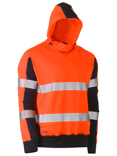 Men's Taped Two Tone Hi Vis Contrast 4 Way Stretchy Hoodie