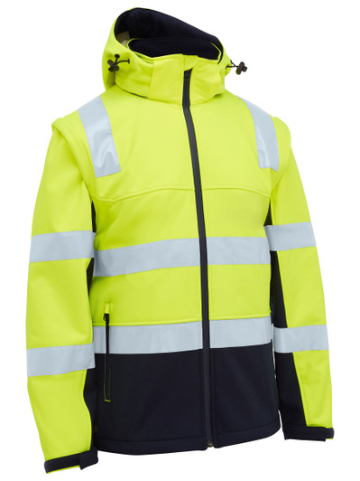 Men's Taped Two Tone Hi Vis 3 in 1 Soft Shell Jacket