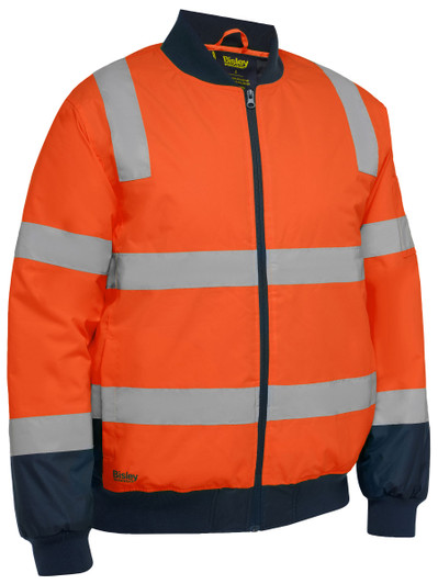 Men's Taped Hi Vis Bomber Jacket with Padded Lining