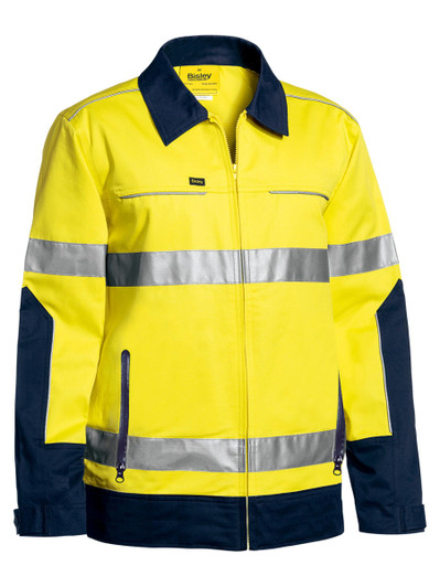 Men's Taped Hi Vis Drill Jacket with Liquid Repellent finish