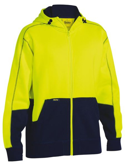 Men's Hi Vis Zip Front Fleece Hoodie
