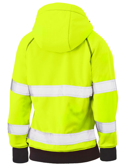 Women's Women's Taped Hi Vis Fleece Zip Front Hoodie with Sherpa Lining