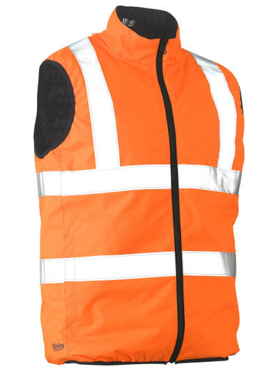 Men's Taped Hi Vis Reversible Puffer Vest