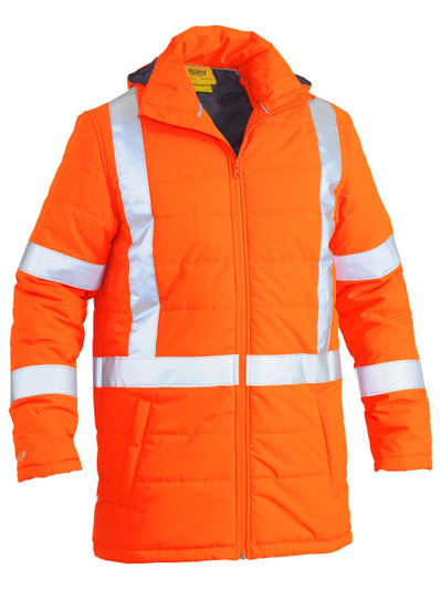 Men's Taped Hi Vis Puffer Jacket with X Back