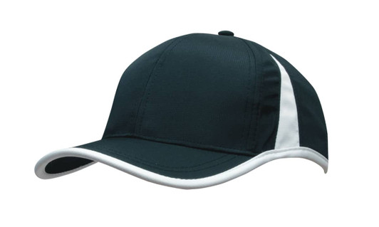 A dark green cap with white trim and a curved visor, featuring a logo on the front.