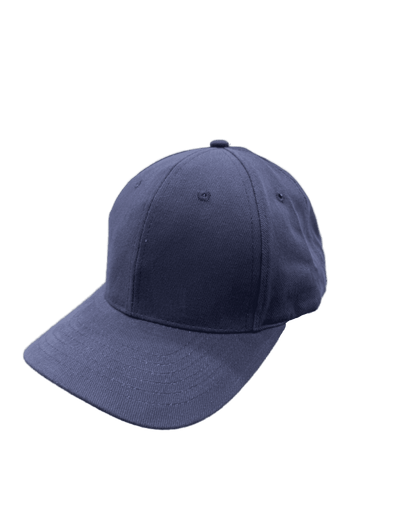 A navy blue cap made from brushed heavy cotton, featuring a soft brim and a logo.