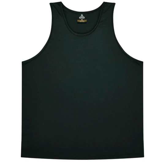 A dark green singlet featuring a logo at the neck. Designed for kids, it has a simple, classic style.