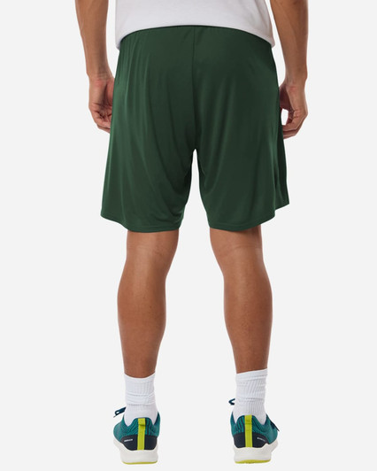 Men's Pro-Lock Performance Short in dark green, featuring an elastic waistband and a logo on the side.