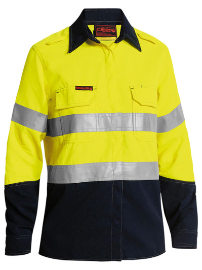 Women's TenCate Tecasafe Plus 580 Women's Taped Hi Vis FR Vented Shirt