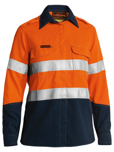 Women's TenCate Tecasafe Plus 580 Women's Taped Hi Vis FR Vented Shirt