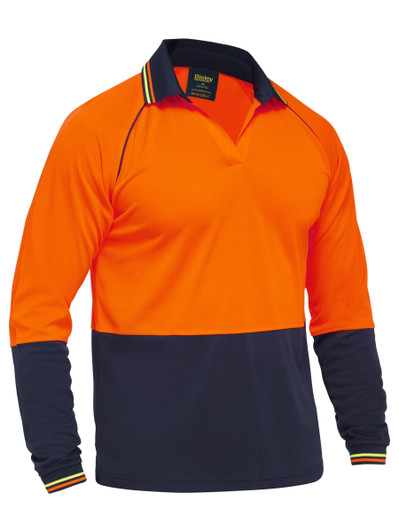 Men's Two Tone Hi Vis V-Neck Polo Shirt