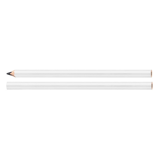 A white Staedtler carpenter's pencil with a sharpened tip, placed alongside an unsharpened pencil.