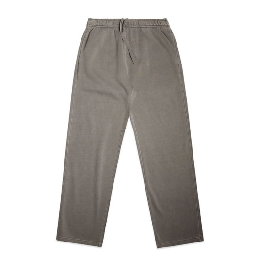 Faded cuffless track pants in a light grey colour, featuring an elastic waistband and two side pockets.