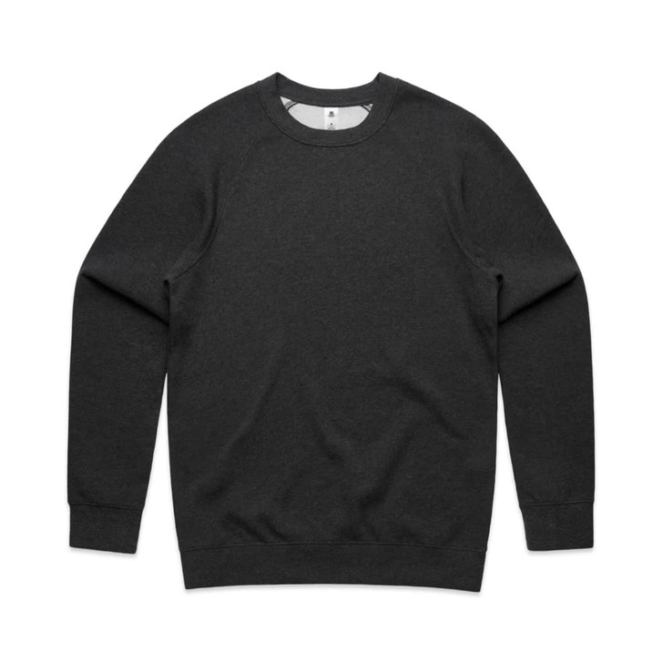 A black jumper with long sleeves and a crew neckline, featuring a branded label inside.