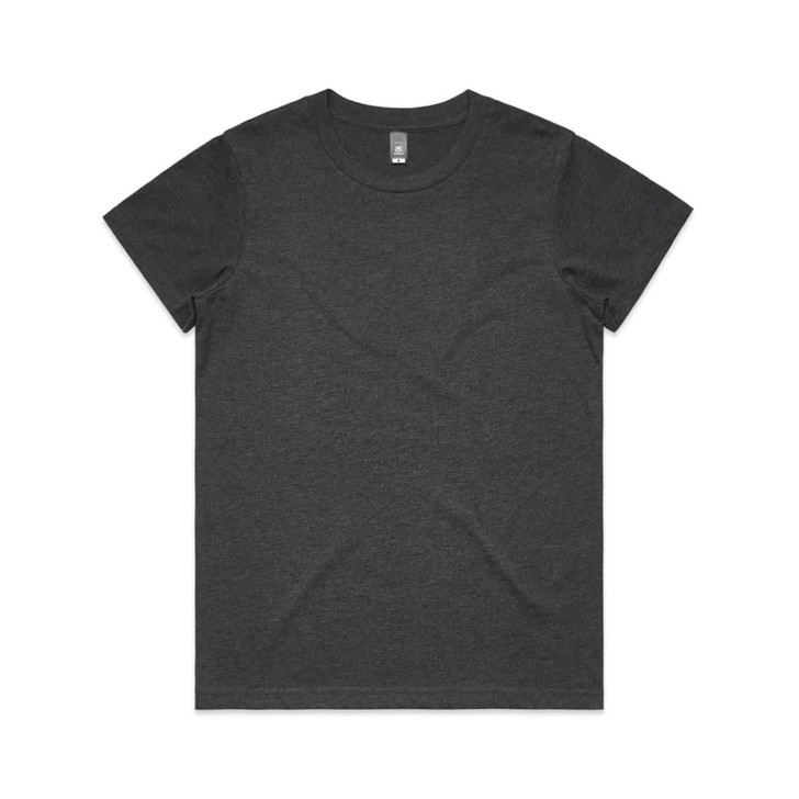 A dark grey t-shirt with a classic crew neck and short sleeves. It features a small logo on the interior tag.