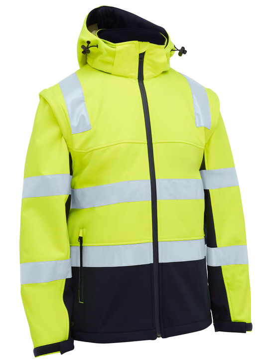 Men's Taped Two Tone Hi Vis 3 in 1 Soft Shell Jacket