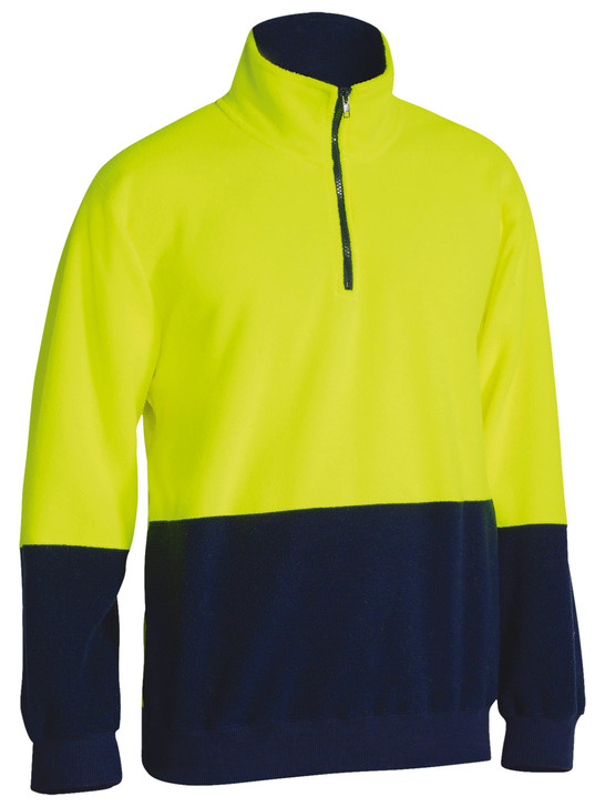 Men's Hi Vis Polar fleece Zip Pullover
