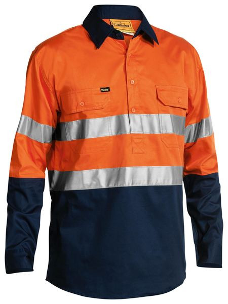 Men's Taped Hi Vis Closed Front Cool Lightweight Shirt