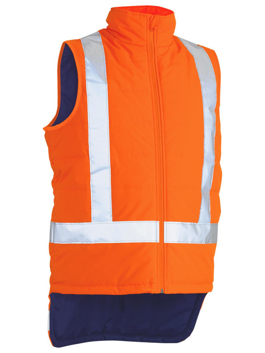 Men's Taped Hi Vis Puffer Vest with X Back