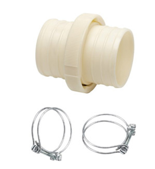 50mm PVC Hose Coupling C/W 2 Hose Clips